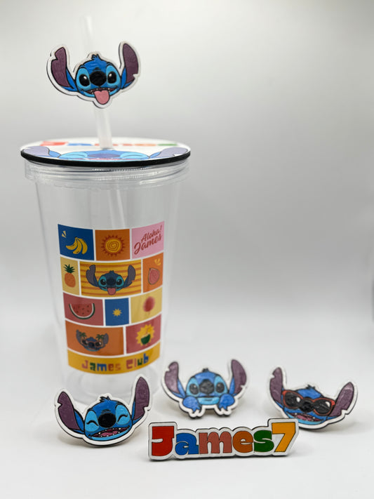 Straw Charm & Tumbler Topper Set