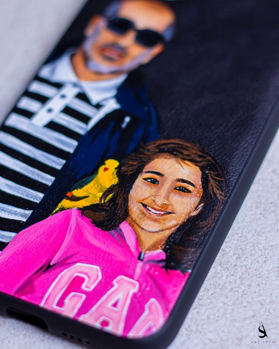 Hand-paint Customization on a Leather Phonecase